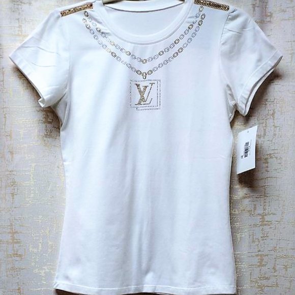 LVRhinestone HANDMADE, Ladies Tee, Bling T-Shirt, Perfect Gift. - Picture 2 of 4